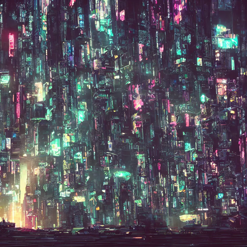 Image similar to photo of a cyberpunk flotant city
