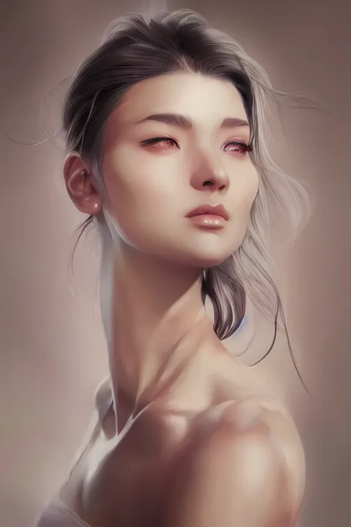 Prompt: Portrait by Artgerm and WLOP