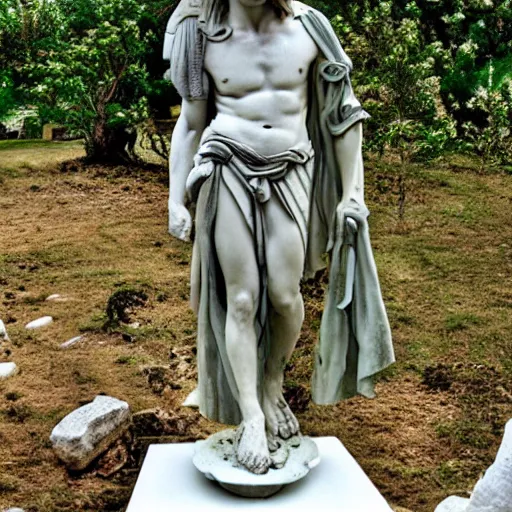 Prompt: greek statue of fantasy elves