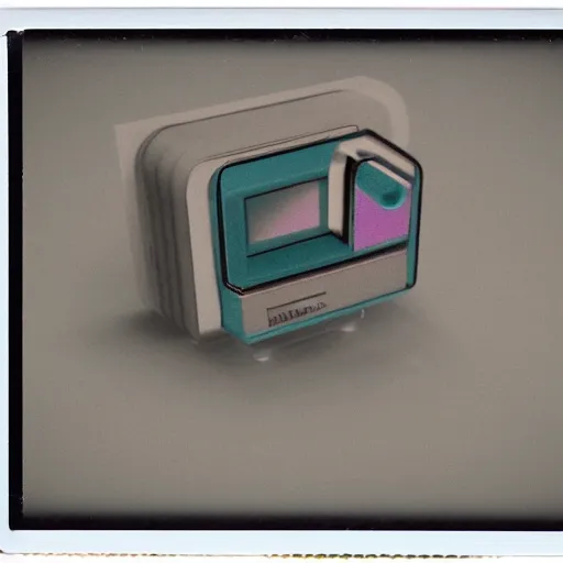 Image similar to polaroid of a glitchy 3d model