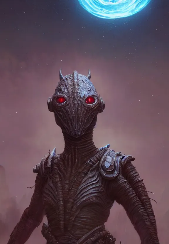 Image similar to highly detailed full body portrait of an unknown star wars character as a primitive alien, in skyrim, stephen bliss, unreal engine, fantasy art by greg rutkowski, loish, rhads, ferdinand knab, makoto shinkai and lois van baarle, ilya kuvshinov, rossdraws, tom bagshaw, global illumination, radiant light, detailed and intricate environment