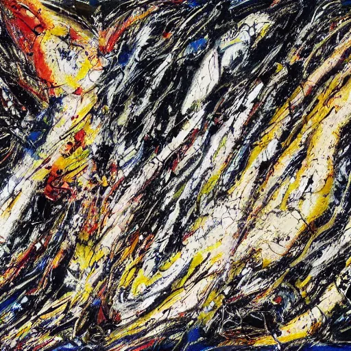 Prompt: colliding galaxies, intricate detail, jackson pollock