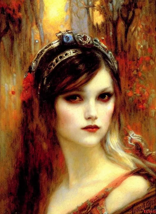 Image similar to gothic princess portrait. by gaston bussiere