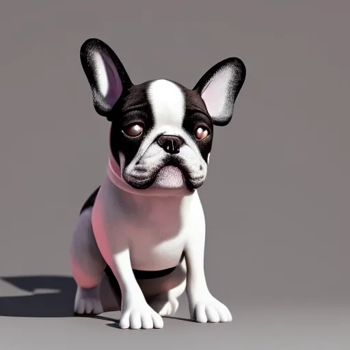 Image similar to french bulldog, anime, disney, pixar, 8 k, hd, dof, kodak film, volumetric lighting, subsurface scattering, photorealistic, octane render, details