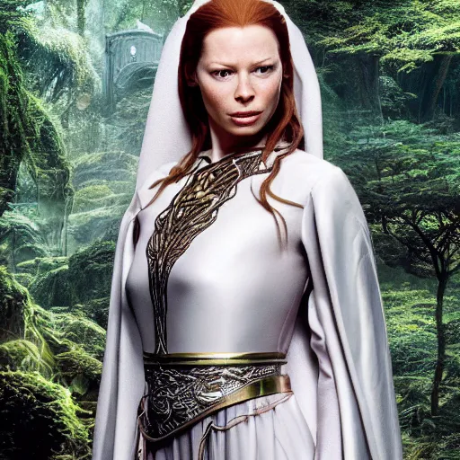 Image similar to rebecca ferguson as elf queen of lothlorien in lotr