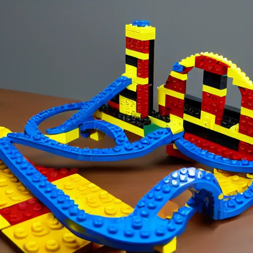 Prompt: rollercoaster lego set