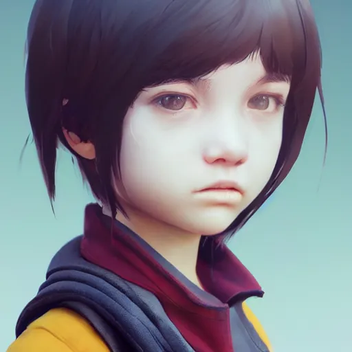 Prompt: worksafe. insanely detailed. by wlop, ilya kuvshinov, krenz cushart, greg rutkowski, pixiv. zbrush sculpt, octane, maya, houdini, vfx. close - up young schoolgirl. cinematic dramatic atmosphere, sharp focus, volumetric lighting.