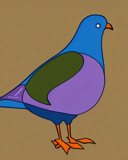 Image similar to pigeon mascot, digital art,