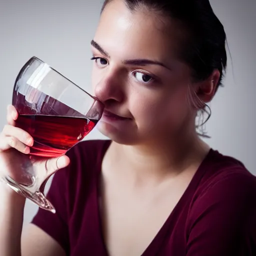 Image similar to a person bathing in wine, portrait photograph