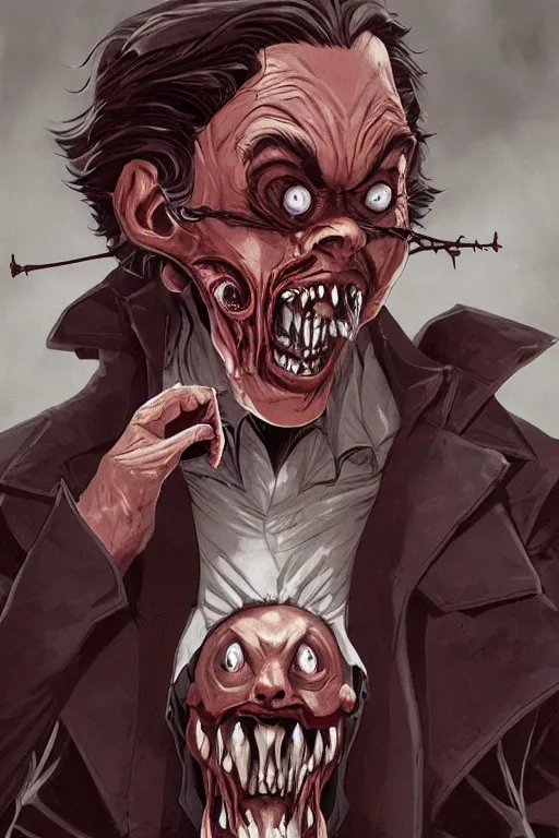 Image similar to count chocula in sleepy hollow, full body, big two toned eyes, teeth gritted, horror, intricate details, cinematic, epic, realistic, anatomy, tomer hanuka, uplight, artstation, photorealistic, scary