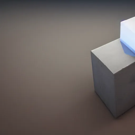 Image similar to a small cube on top of a large cube, unreal engine