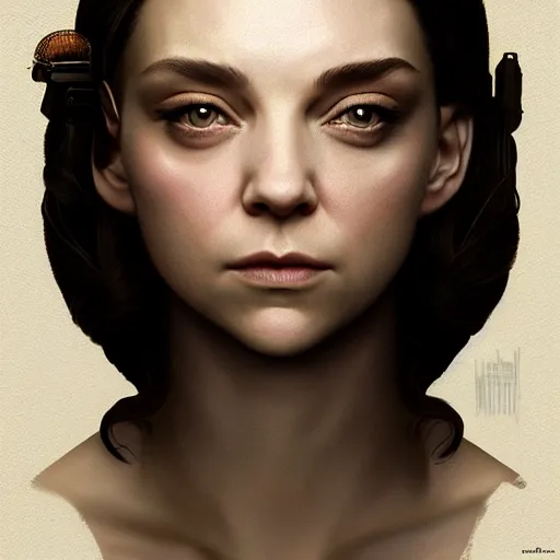 Image similar to tom bagshaw portrait, beautiful mix of natalie dormer and natalie portman in desert robes, black hair, professionally retouched, focus eyes, ultra realistic soft painting, insanely detailed linework, symmetrical accurate intricate features, behance, 8 k