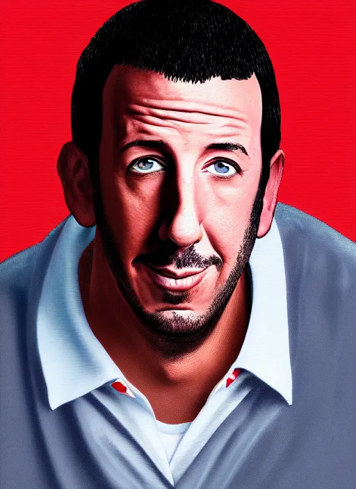 Image similar to a digital portrait of adam sandler in the style of jake kontou