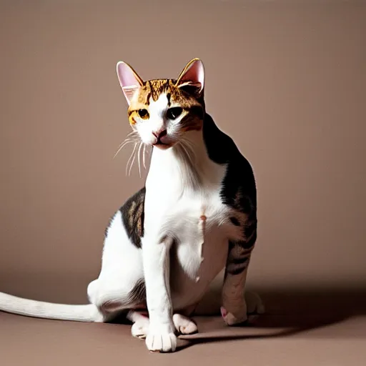 Image similar to a feline beagle - cat - hybrid, animal photography