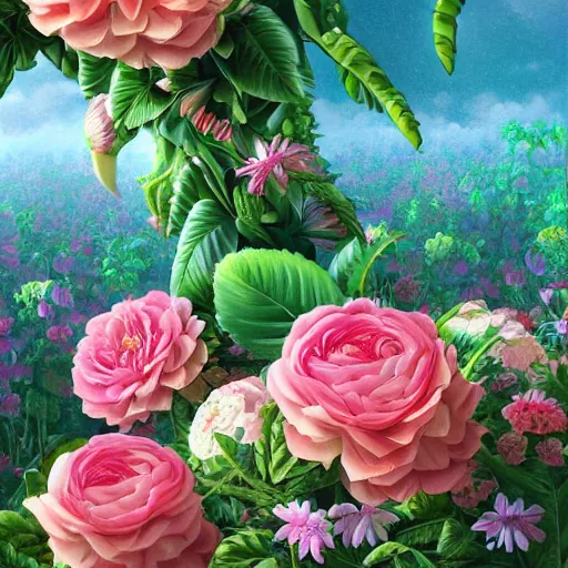 Image similar to lush flowers highly detailed, ultra realistic digital painting, rococo, artstation, concept art, pop, smooth, sharp focus, illustration, art by mark ryden and lisa frank 3 d 8 k ultra detailed