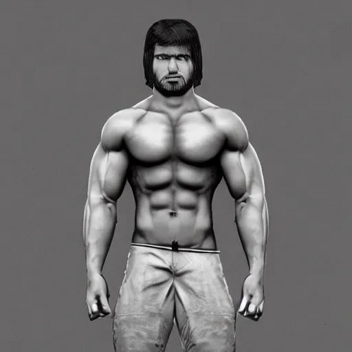 Prompt: Minecraft Steve is a jacked muscle builder gigachad, grayscale photography