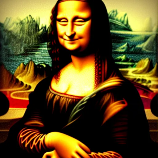 Prompt: The Mona Lisa drawn by Charles Schultz, digital art, high quality shading, natural lighting, 8k