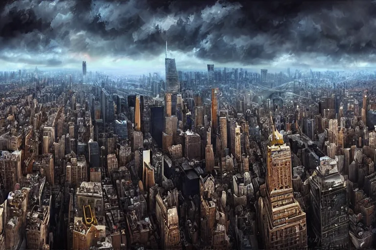 Image similar to an epic landscape view of clouds growing all over times square in new york city, clouds, skyscape, flying, close - up, low angle, wide angle, atmospheric, volumetric lighting, cinematic, very realistic, sharp, highly detailed digital art, painted by tyler edlin