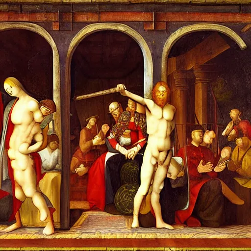 Image similar to Runescape in the style of renaissance art by Leonardo da Vinci