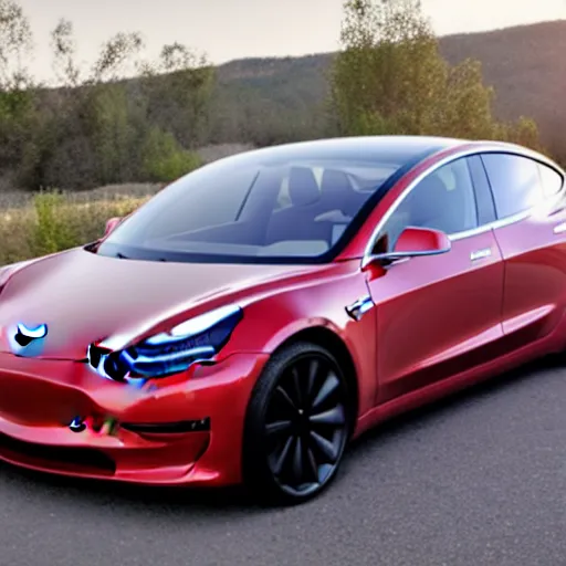 Image similar to I made the worlds biggest Tesla model 3, Mr. Beast video thumbnail