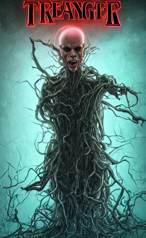 Image similar to full body portrait of Vecna from stranger things in the upside down, dynamic lighting, photorealistic, fantasy concept art, ambient lighting, atmospherical, stunning visuals, creative, cinematic, ultra detailed, trending on art station