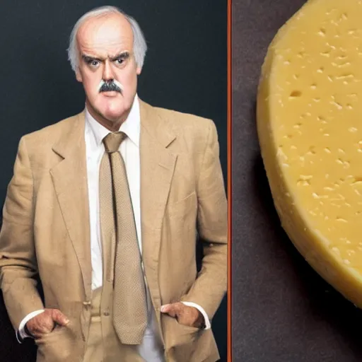 Image similar to john cleese made out of cheese