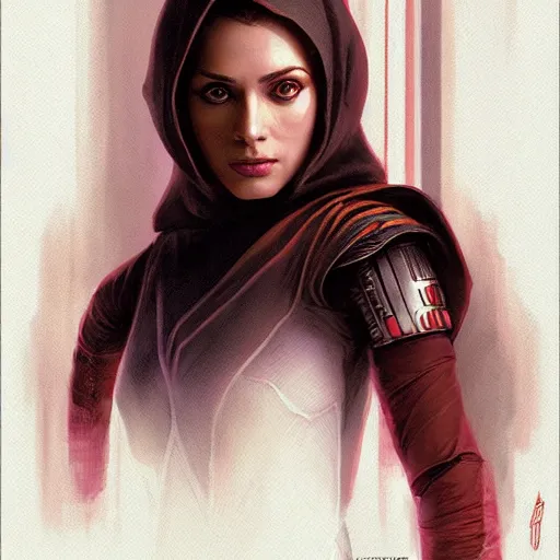 Image similar to darth padme amidala, freida pinto, art by artgerm and greg rutkowski and magali villeneuve, portrait, highly detailed, headshot, intricate, elegant, digital painting, trending on artstation, concept art, sharp focus, illustration