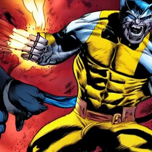 Prompt: wolverine fighting Thanos