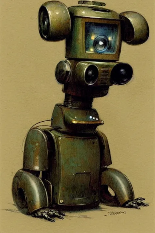 Image similar to (((((1950s robot tv dog . muted colors.))))) by Jean-Baptiste Monge !!!!!!!!!!!!!!!!!!!!!!!!!!!!!!