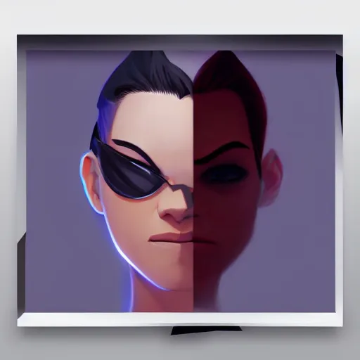 Image similar to face icon stylized minimalist the matrix, loftis, cory behance hd by jesper ejsing, by rhads, makoto shinkai and lois van baarle, ilya kuvshinov, rossdraws global illumination