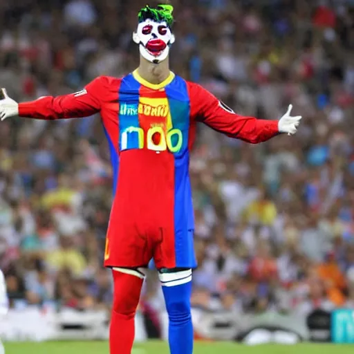 Image similar to cristiano Ronaldo as a clown