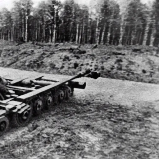 Image similar to a picture of a enormous bear pulling a towed canon behind him, eastern front, ww 2, historical picture