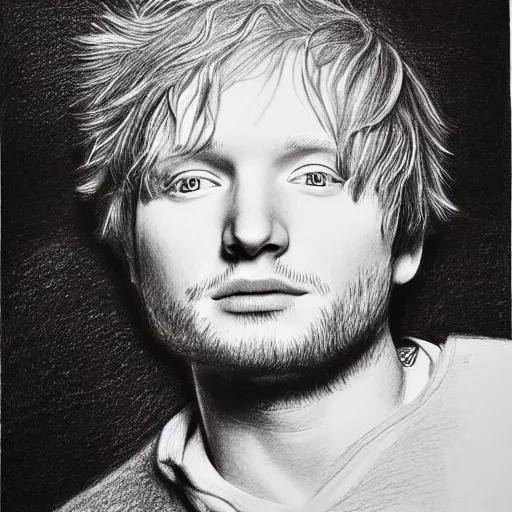 Prompt: Ed Sheeran, pencil drawing