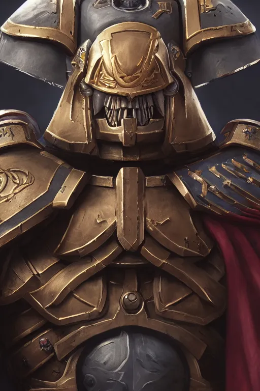 Image similar to armor portrait heros warhammer 4 0 k horus heresy fanart - the primarchs emperor by johannes helgeson animated with vfx concept artist & illustrator global illumination ray tracing hdr fanart arstation zbrush central hardmesh 8 k octane renderer