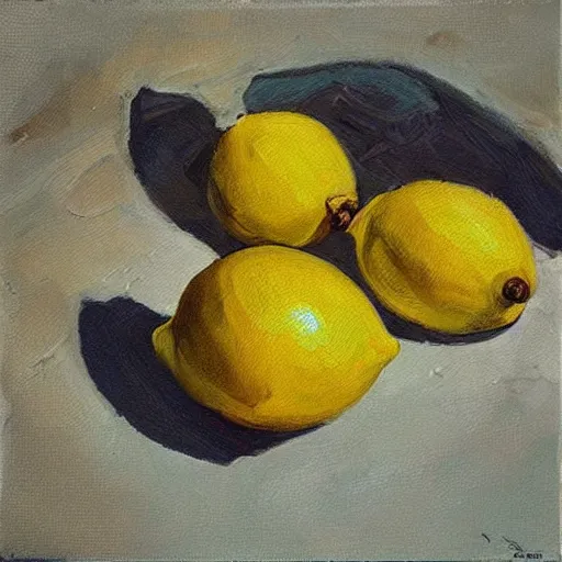 Prompt: “lemons in war oil panting”