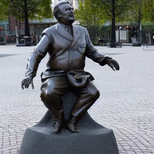 Image similar to a bronze statue of leif gw persson in sergel's square