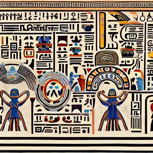 Image similar to a exotic metro pollynsdian hieroglyphics, painted by jorgihno gisbana and takashi tokyo, style of ultra capitalism surealism