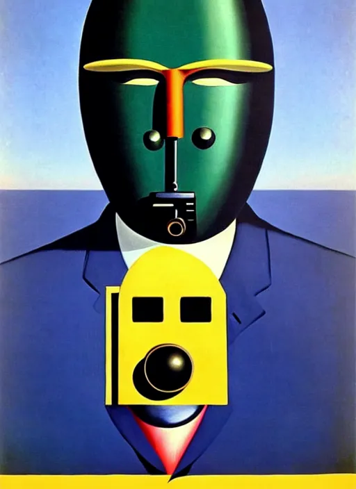 Prompt: ( ( ( ( ( retro futuristic super spy in mask with ray gun. ) ) ) ) ) by rene magritte!!!!!!!!!!!!!!!!!!!!!!!!!!!!!!