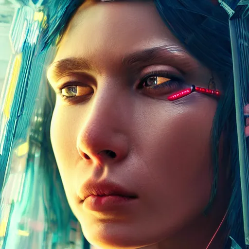 Image similar to a portrait of a cyberpunk princess, hyperdetailed, digital painting, trending on Artstation, CG society, hyperdetailed, digital painting, hypermaximalist, golden ratio, volumetric, octane render, weta digital, micro details, 3d sculpture