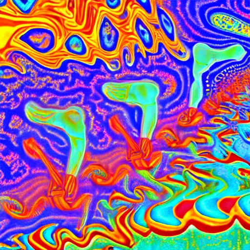 Prompt: the dilk parade psychedelic trippy