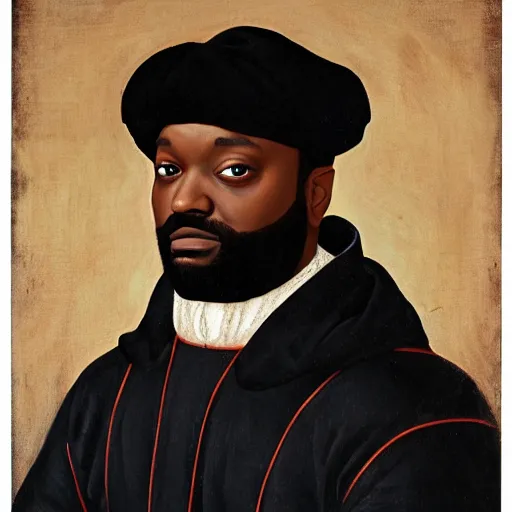 Prompt: a renaissance style portrait painting of Ghostface