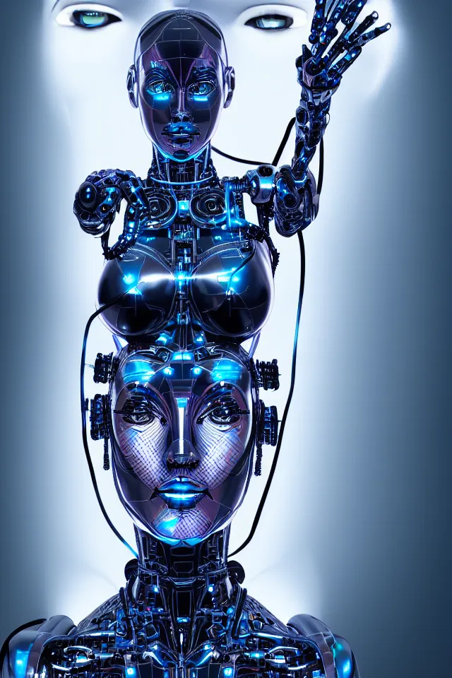 Image similar to detailed photo of the half - cybernetic robo catgirl with human face, symmetry, awesome exposition, very detailed, highly accurate, intricate, professional lighting diffracted lightrays, 8 k, sense of awe, science fashion magazine cover