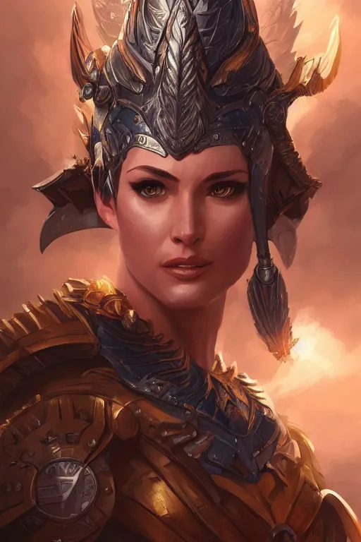 Image similar to amazon valkyrie athena, d & d, fantasy, portrait, highly detailed, headshot, digital painting, trending on artstation, concept art, sharp focus, illustration, art by artgerm and greg rutkowski and magali villeneuve