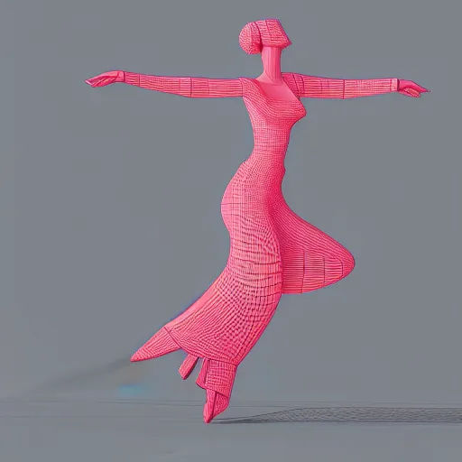 Image similar to a 3d illustration of a beautiful woman dancing