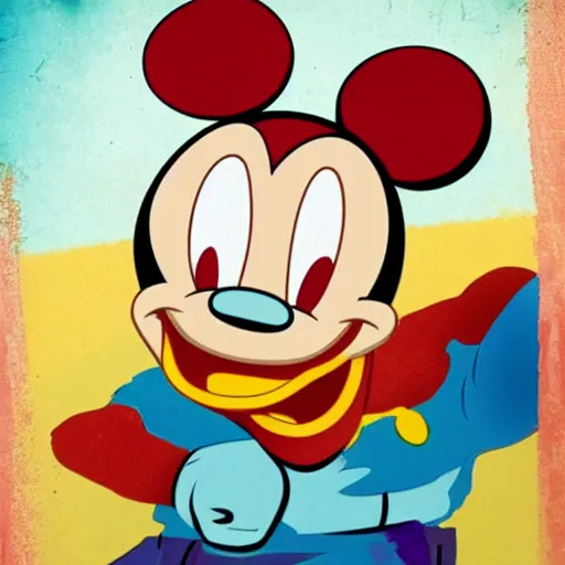 Image similar to zombie mickey mouse eating donald duck