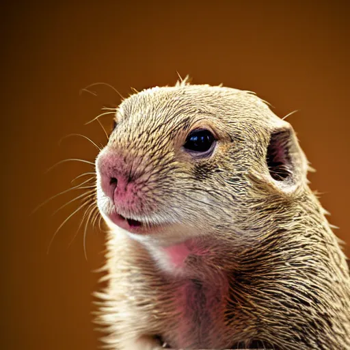 Image similar to Prairie dog cross pig cross Pygmy marmoset, studio photography