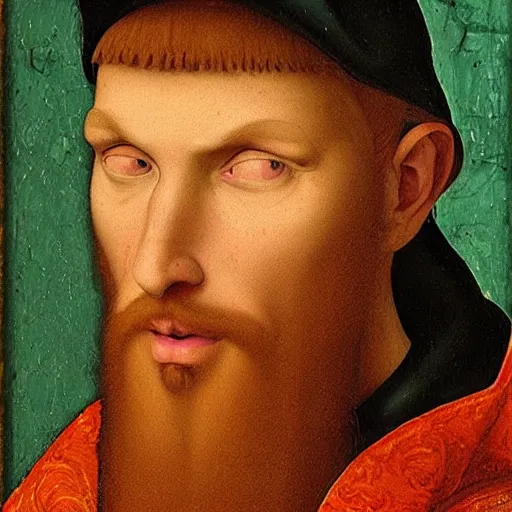 Image similar to A 15th century medieval renaissance oil painting of Jerma985, portrait of Jerma985, grainy, realistic, very realistic, hyperrealistic, highly detailed, very detailed, extremely detailed, very neat, very epic, very cool, detailed, trending on artstation