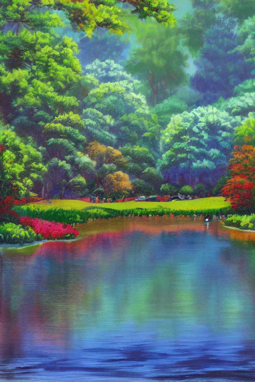 Prompt: bob ross painting of new york central park