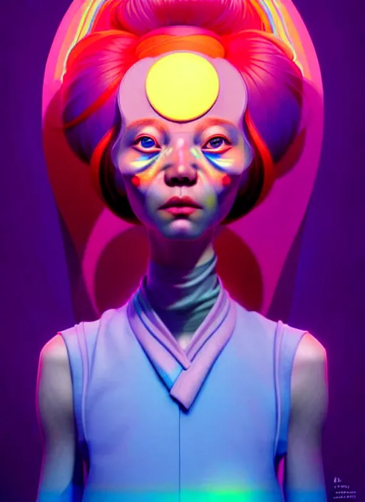 Image similar to colourful caricature - 3 d vfx art - of the sun, art style by james jean & hsiao - ron cheng, character concept art, unreal engine render, digital illustration, sharp, intricate detail, volumetric light, ray tracing, soft light, symmetric, pinterest, artstation, behance,