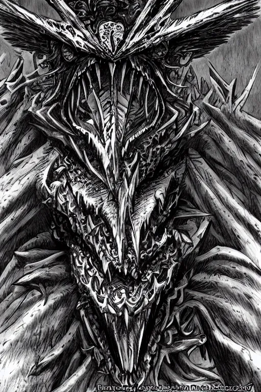 Image similar to raven fiend, fangs, highly detailed, digital art, sharp focus, trending on art station, kentaro miura manga art style